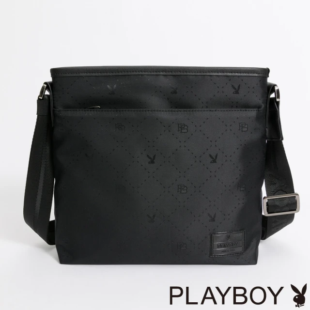 【PLAYBOY】下沉式斜背包 Black Aurora系列(黑色)