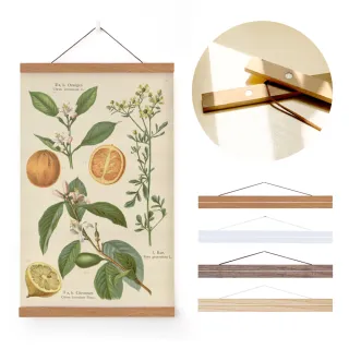 【菠蘿選畫所】磁性木質掛軸-90cm(多尺寸/磁鐵掛畫桿/海報夾/壁畫/畫軸/畫布夾/24h快速出貨/可開發票)