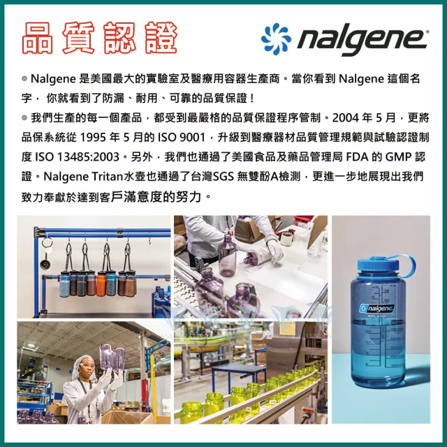 【NALGENE】1000cc OASIS軍式水壺(美國製造/Tritan Renew/Sustain 永續系列)