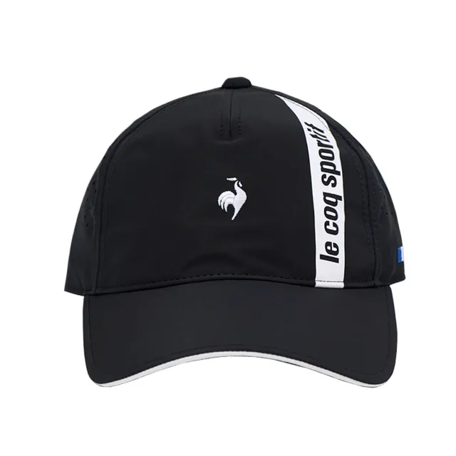 【LE COQ SPORTIF 公雞】高爾夫系列 黑色高透氣運動風可調節棒球帽 QGT0J114