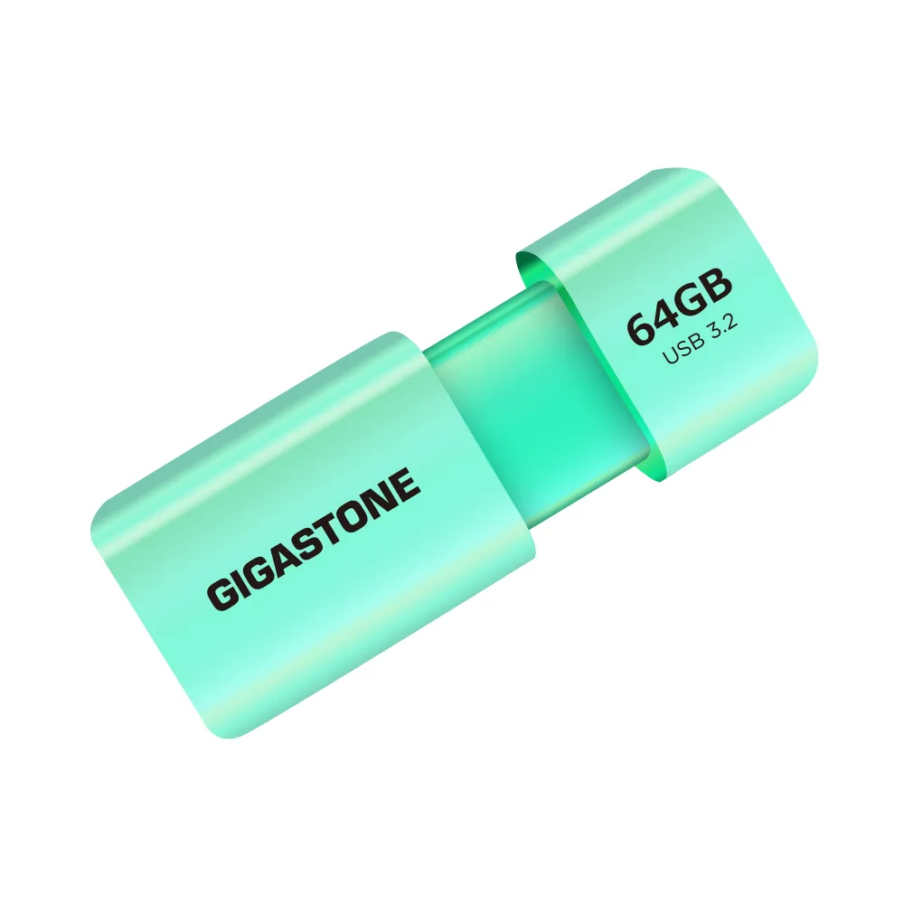 【GIGASTONE 立達】64GB USB3.1/3.2 Gen1 極簡滑蓋隨身碟 UD-3202綠(64G USB3.2高速隨身碟)