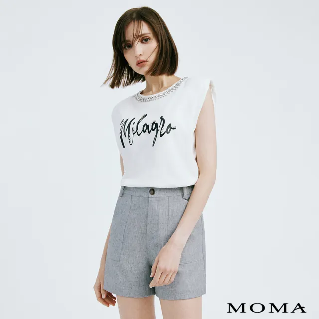 【MOMA】仿麻感短褲(兩色)