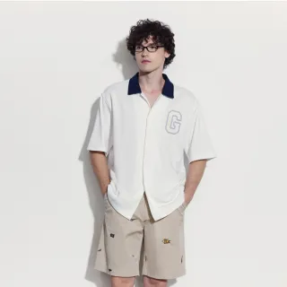 【GAP】男裝 Logo短袖POLO衫 碳素軟磨法式圈織系列-白色(466818)