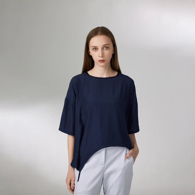 【giordano ladies】24SS_不對稱抽繩設計上衣(02344018)