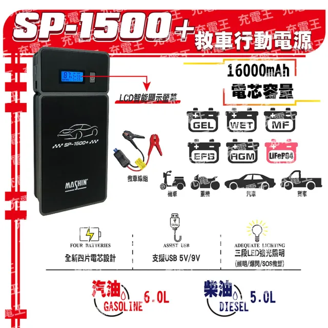【麻新電子】SP1500+救車行動電源(救車電源)