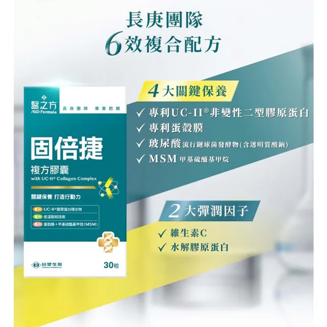 【台塑生醫醫之方】固倍捷複方膠囊x2瓶(共60粒-李李仁代言-專利UC-II.非變性二型膠原蛋白.玻尿酸.MSM)