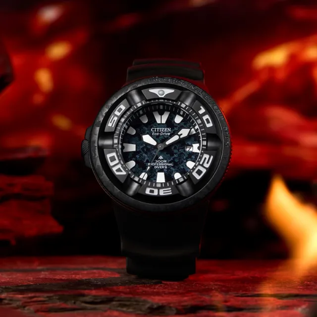 【CITIZEN 星辰】PROMASTER 限量  哥吉拉  聯名錶  光動能300米潛水手錶(BJ8056-01E)