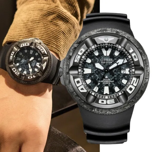 【CITIZEN 星辰】PROMASTER 限量  哥吉拉  聯名錶  光動能300米潛水手錶(BJ8056-01E)
