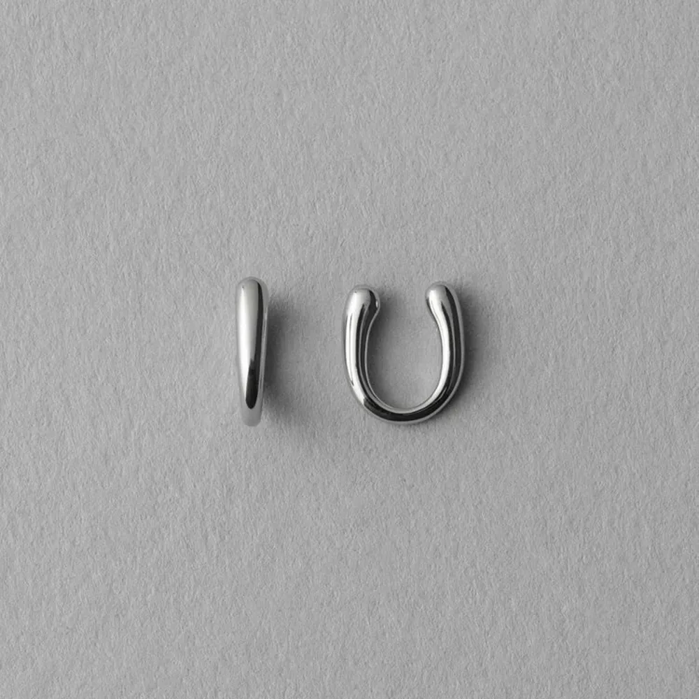 【ete】簡約U型夾式耳環(米金色 鉑金色 金色)