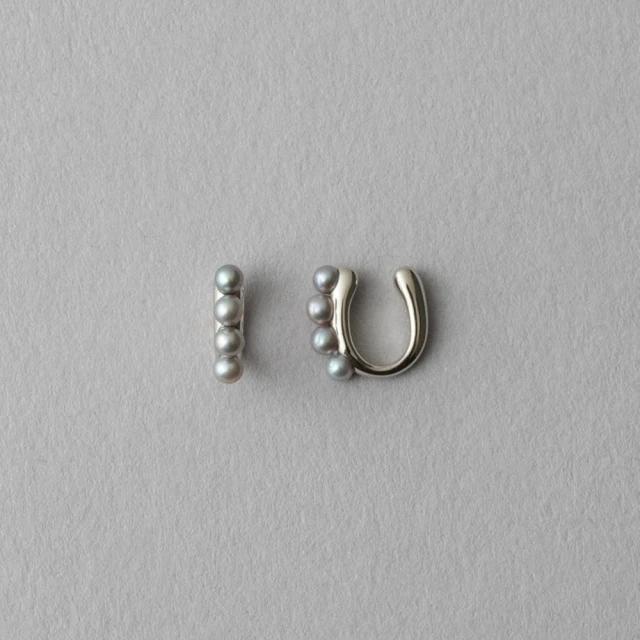 eteete 珍珠U型夾式耳環(鉑金色 金色)