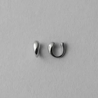 【ete】豐盈水滴U型夾式耳環(鉑金色 金色)