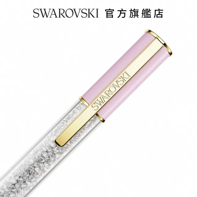 【SWAROVSKI 施華洛世奇】Crystalline Lustre 圓珠筆 粉紅色 鍍金色色調