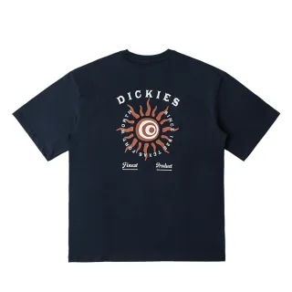 【Dickies】男女款深海軍藍咖啡紗背面太陽圖案休閒短袖T恤｜DK013089CG7