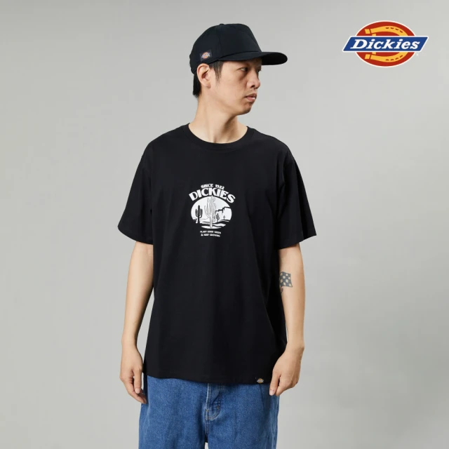 Dickies 女款薔薇紫純棉胸前趣味文字印花圖案寬鬆短袖T