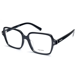 【PRADA 普拉達】方框光學眼鏡(黑#VPR A02F 1AB1O1-55mm)