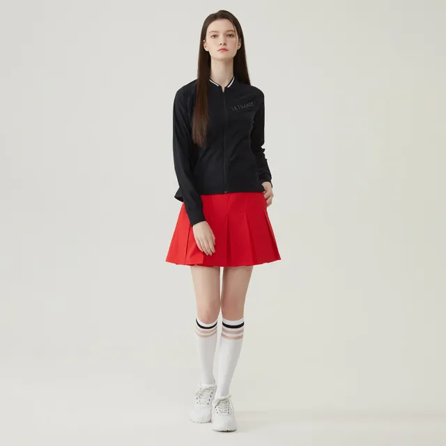 【LE COQ SPORTIF 公雞】高爾夫系列 女款白色韓系舒適彈性微透膚及膝襪 QLT0R841