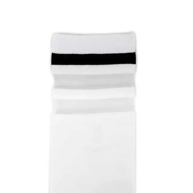 【LE COQ SPORTIF 公雞】高爾夫系列 女款白色韓系舒適彈性微透膚及膝襪 QLT0R841