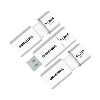 【GIGASTONE 立達】512GB USB3.1/3.2 Gen1 飆速滑蓋隨身碟 UD-3202 白-超值3入組(512G USB3.2 高速隨身碟)