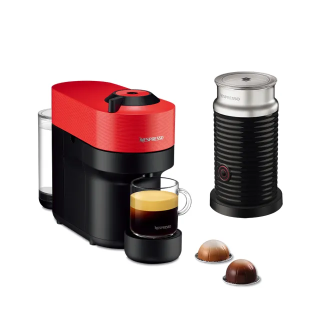 【Nespresso】臻選厚萃Vertuo POP膠囊咖啡機奶泡機組合(瑞士頂級咖啡品牌)