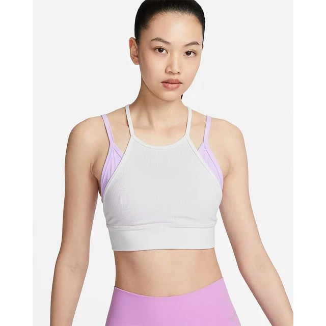 NIKE 耐吉 雙11 運動內衣 AS W NY DF INDY STRPY LL BRA G 女款 白紫(FZ6568551)