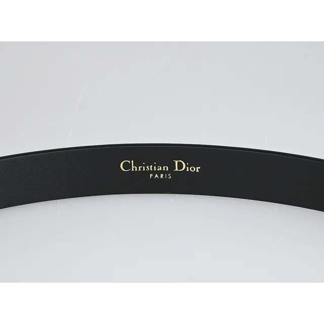 【Dior 迪奧】Dior復古金金屬CD字母LOGO小牛皮釦式女士腰帶(黑/20mm)