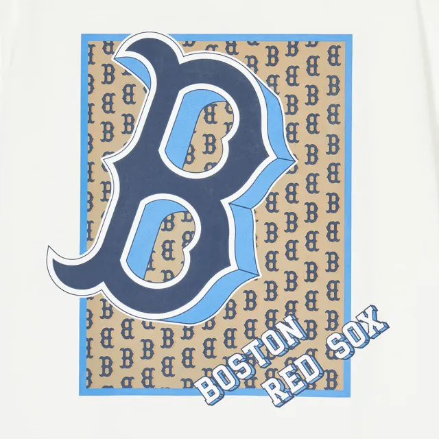 【MLB】童裝 短袖T恤 Monogram系列 波士頓紅襪隊(7ATSMT143-43IVS)
