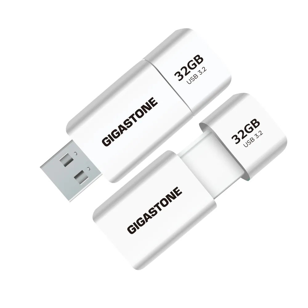 【GIGASTONE 立達】32GB USB3.1/3.2 Gen1 極簡滑蓋隨身碟 UD-3202 白-超值2入組(32G USB3.2 高速隨身碟)