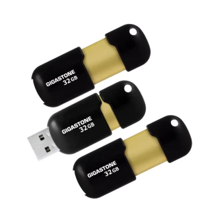 【GIGASTONE 立達】32GB USB3.0 黑金膠囊隨身碟 U307S 超值3入組(32G 高速隨身碟 原廠保固五年)