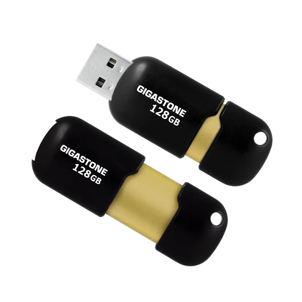 【GIGASTONE 立達】128GB USB3.0 黑金膠囊隨身碟 U307S 超值2入組(128G 高速隨身碟 原廠五年保固)