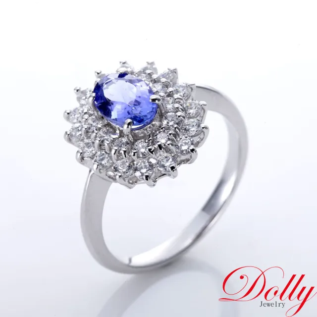 【DOLLY】0.80克拉 天然丹泉石18K金鑽石戒指(002)
