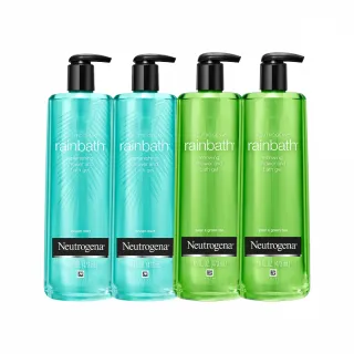 【Neutrogena 露得清】超值4入-Rainbath沐浴露473ml(海洋清香/洋梨綠茶)