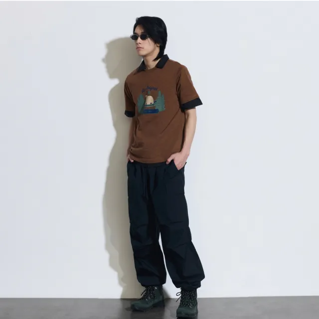【GAP】男裝 Logo純棉印花圓領短袖T恤-深棕色(876999)