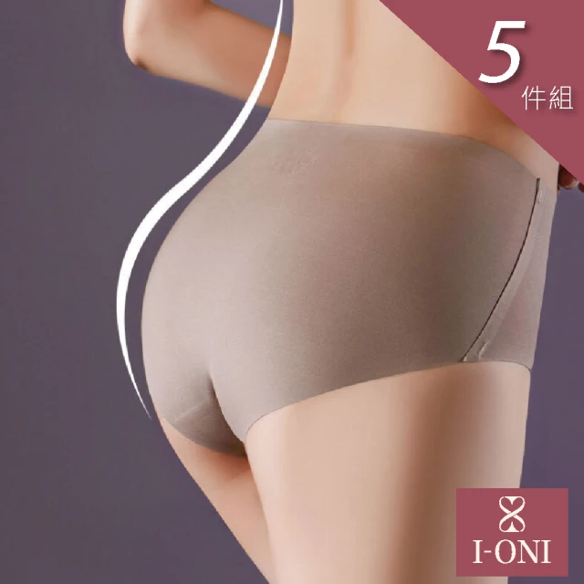 I-ONI 愛歐妮I-ONI 愛歐妮 5件-美拉德抑菌無痕中腰內褲(增添蠶絲纖維褲底M-XL/中腰內褲/I058)