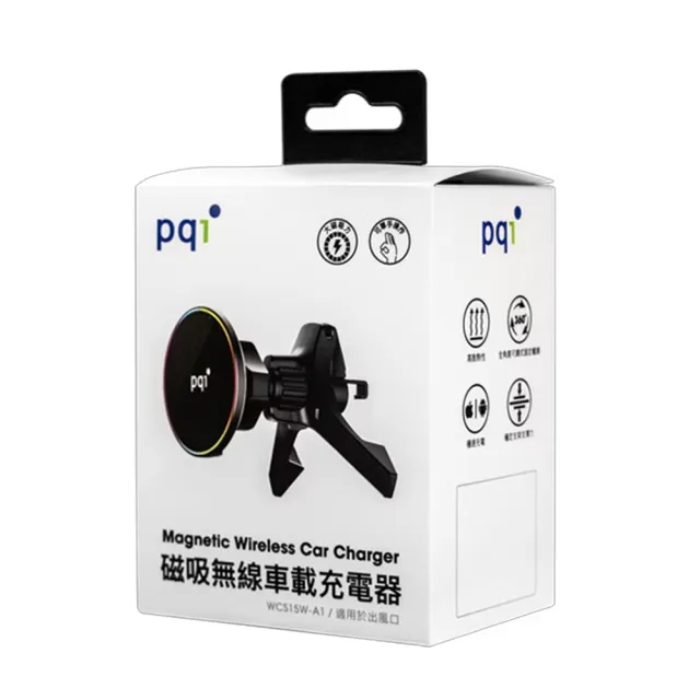 【PQI 勁永】15W MagSafe 磁吸無線充電車載支架(WCS15W-A1)