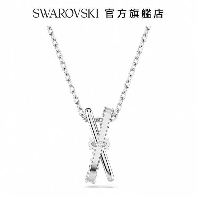 【SWAROVSKI 施華洛世奇】Hyperbola 鏈墜 混合式切割 扭曲 白色 鍍白金色(情人節禮物)