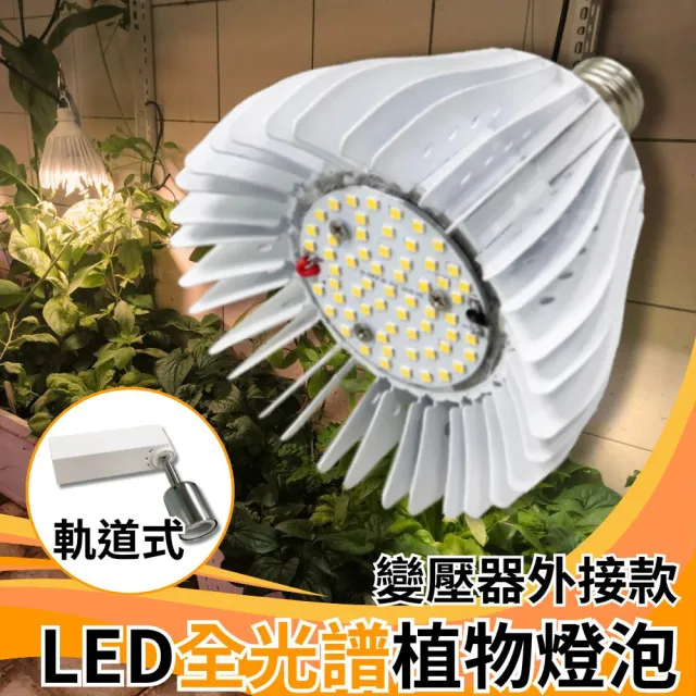 【JIUNPEY 君沛】50W 全光譜E27植物燈泡 軌道式 變壓器外接款(植物生長燈)