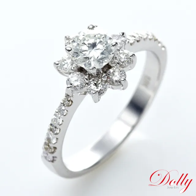 【DOLLY】0.50克拉 求婚戒完美車工18K金鑽石戒指(024)