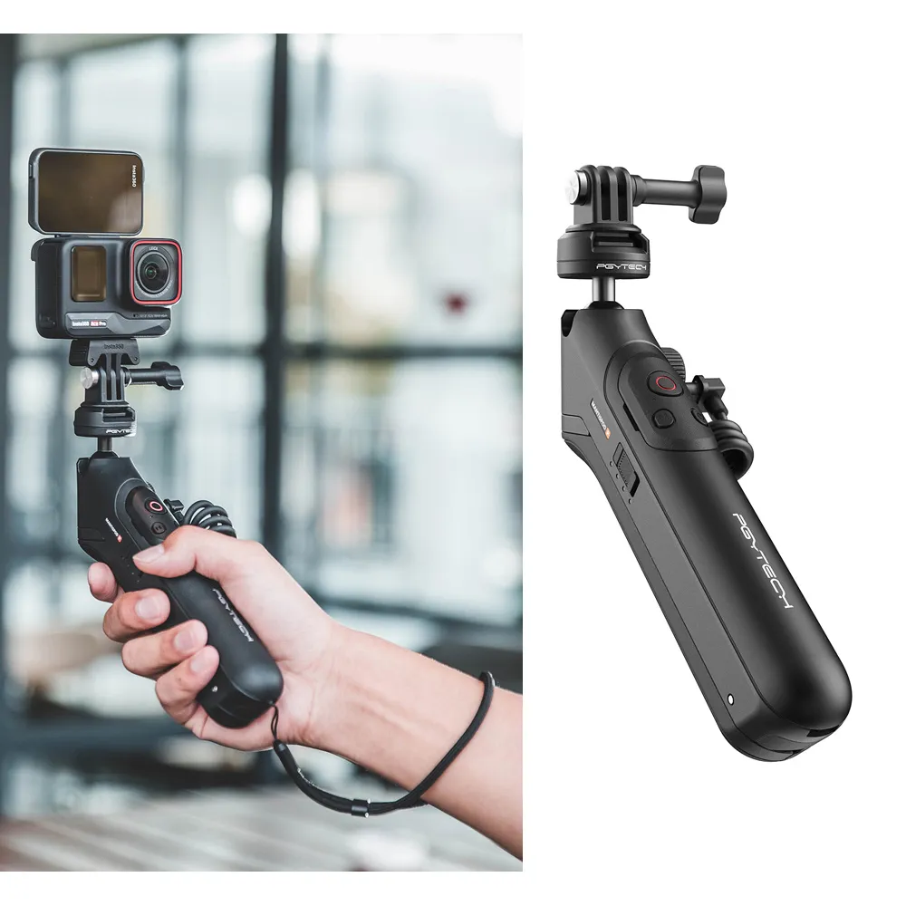 【Insta360】ACE PRO 翻轉螢幕廣角運動相機 + PGYTECH CapLock 螳螂充電握把 戶外續航組(公司貨-送鴨舌帽)