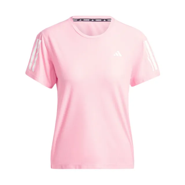 【adidas 愛迪達】OTR B Tee 女 短袖 上衣 運動 慢跑 路跑 反光 吸濕排汗 透氣 粉(IV5488)
