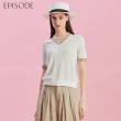 【EPISODE】簡約拼色V領短袖針織衫143514