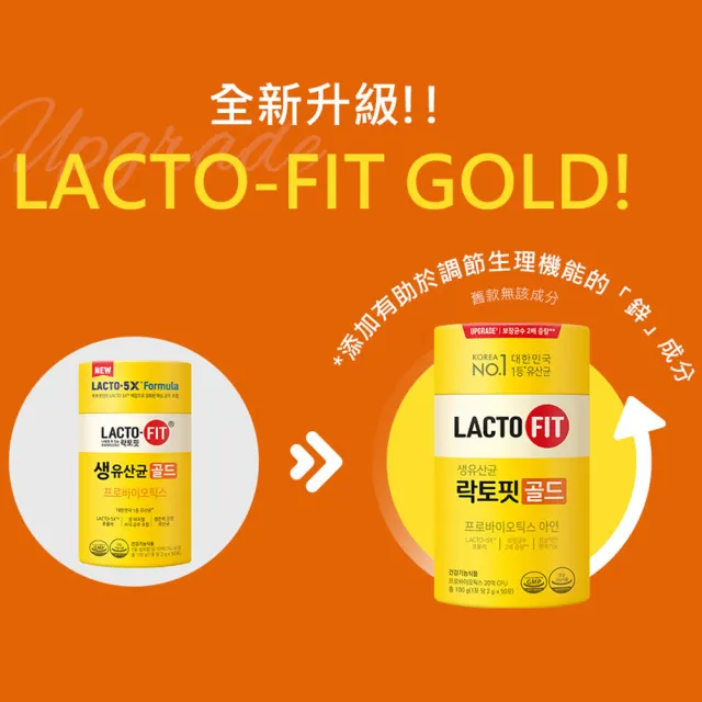 【韓國鍾根堂】LACTO-FIT GOLD升級版 益生菌 大童及成人款-4入組(共200包)