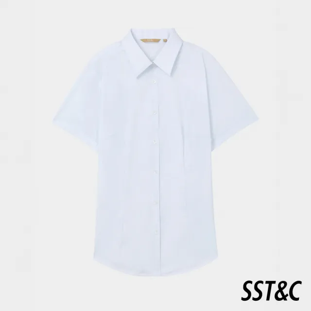 【SST&C 精選限定_OUT】白色短袖修身襯衫7562400003