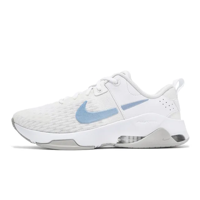 【NIKE 耐吉】訓練鞋 Zoom Bella 6 女鞋 白 藍 氣墊 緩衝 穩定 交叉訓練 運動鞋(DR5720-106)