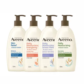 【Aveeno 艾惟諾】超值4入-長效燕麥沐浴露532ml(薰衣草香氛/活力果香/燕麥任選)