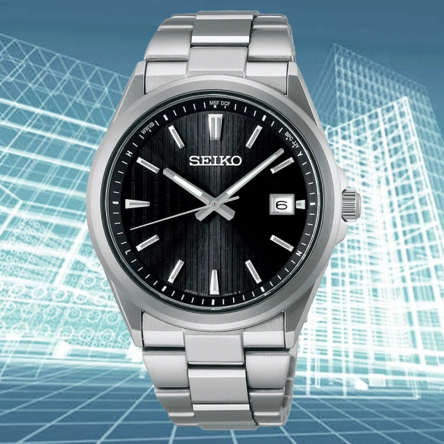 SEIKO 精工 SEIKO Selection 日系簡約太陽能電波腕錶-黑_SK028(SBTM351J/7B72-0AK0D)