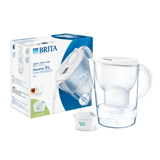 【BRITA】官方直營 Marella 3.5L馬利拉濾水壺+6入MXPRO全效型濾芯(共1壺7芯)