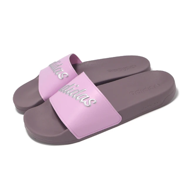 adidas 愛迪達 拖鞋 Adilette Shower 女鞋 粉 紫 緩衝 一片拖 涼拖鞋 愛迪達(ID0406)
