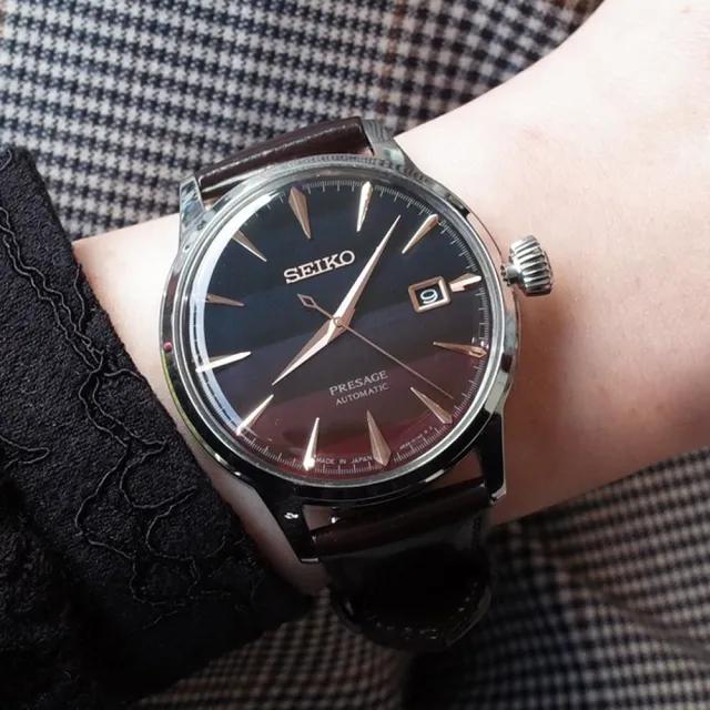 【SEIKO 精工】Presage 調酒師東京日落機械錶-藍x咖啡/40.5mm(SRPK75J1/4R35-06F0P)618 禮物