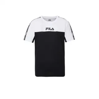 【FILA官方直營】男抗UV吸濕排汗短袖T恤-黑色(1TEY-5300-BK)