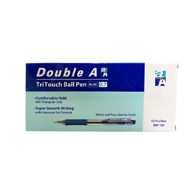 Double A 按壓式原子筆-藍 0.7mm DABP18002(12支/盒)